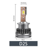 D2S D4S LED Headlight Bulbs 70W 6800LM 6000K White 2 Bulbs | Hawkglow